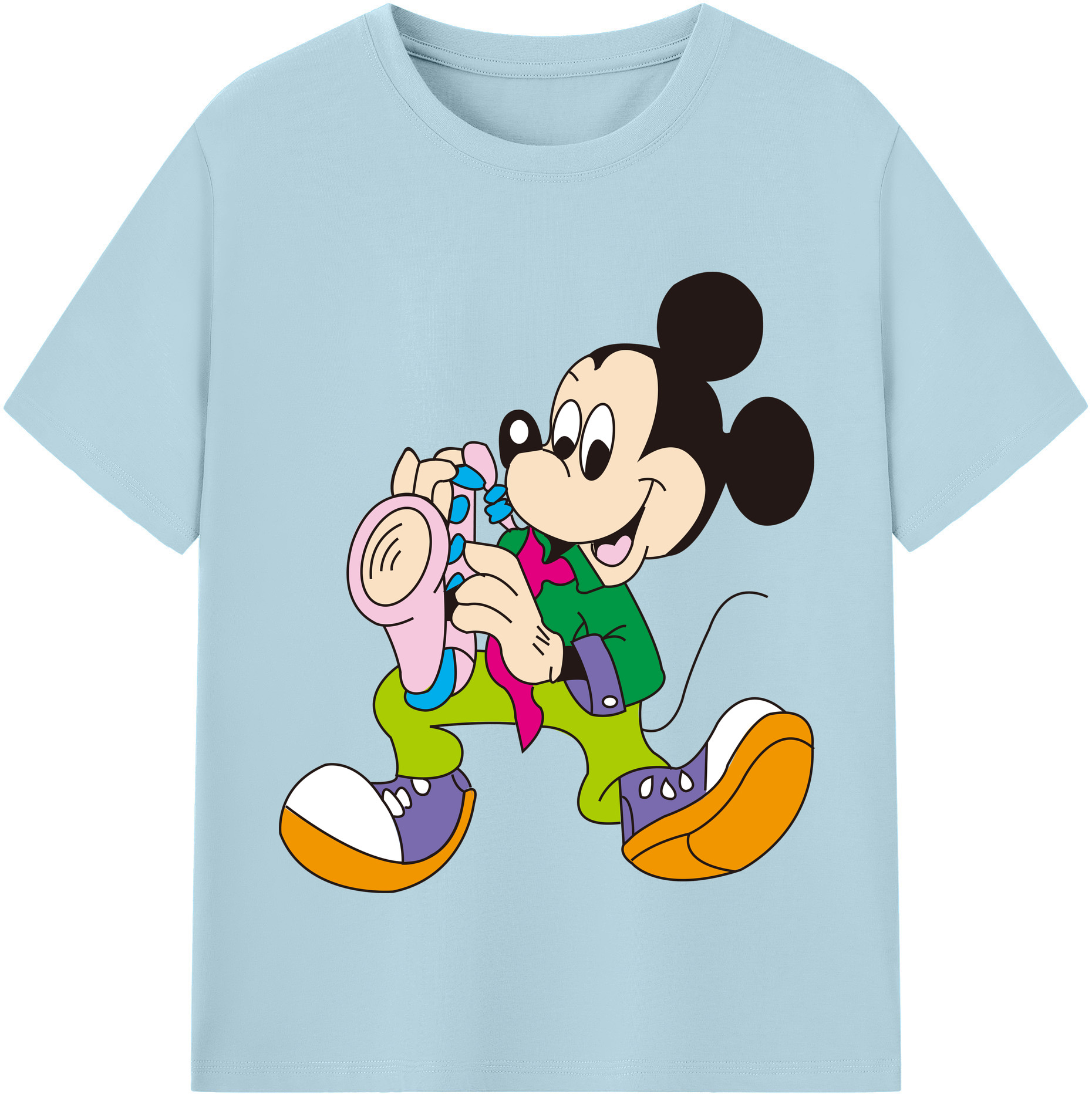 （画像用） ミッキーマウス Mickey Mouse 綿100％半袖Tシャツ（フロントプリント）